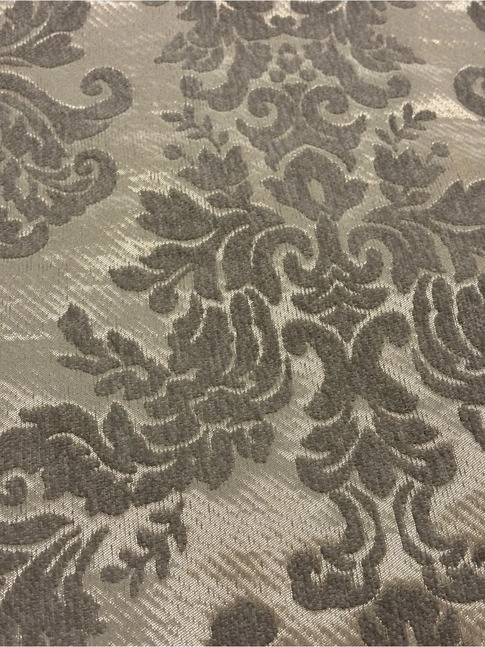 2 Nicole Miller Artelier Pillow Shams Tonal Floral Damask Jacquard Gray Cream
